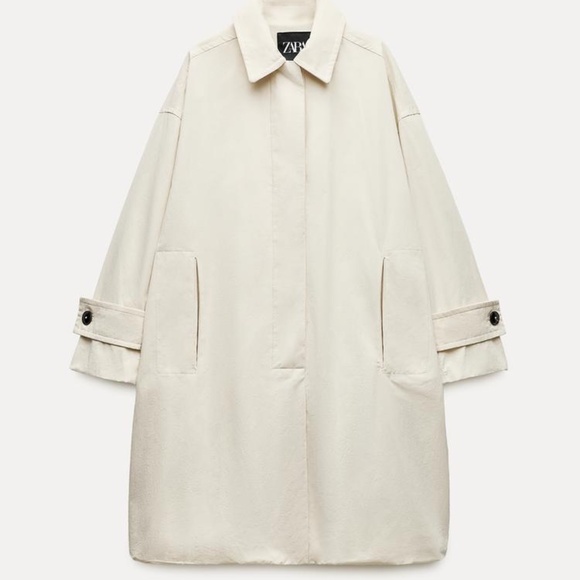 Zara Jackets & Blazers - Zara Pocket Trench Coat in Ecru